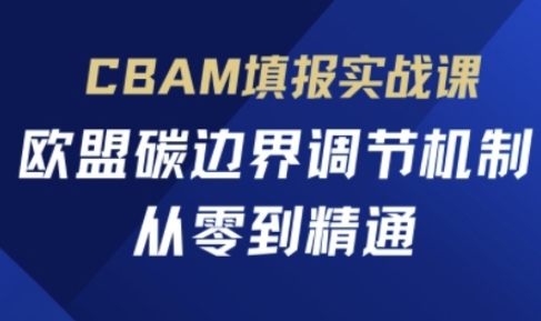 CBAM填报实战课,欧盟碳边界调节机制,从零到精通-老段项目分享