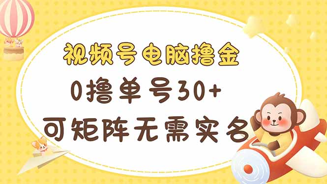 (14220期)视频号电脑撸金 0撸单号30+ 可矩阵 无需实名多号多得-老段项目分享