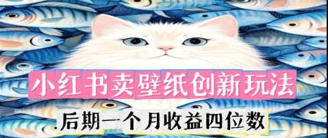 小红书卖壁纸创新玩法,后期一个月收益四位数-老段项目分享