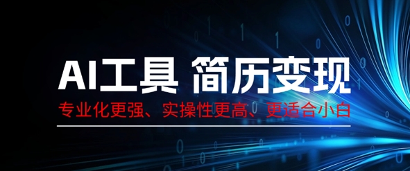 AI工具简历制作变现,专业化更强,实操性更高,更适合小白-老段项目分享