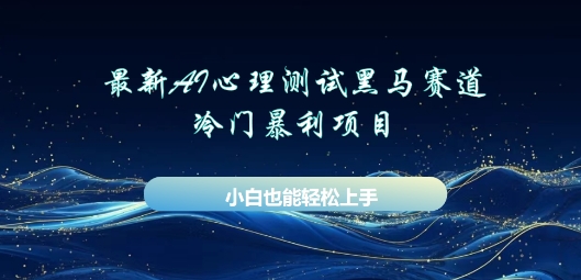 AI心理测试新玩法,长期稳定黑马赛道,小白也能月入过W-老段项目分享