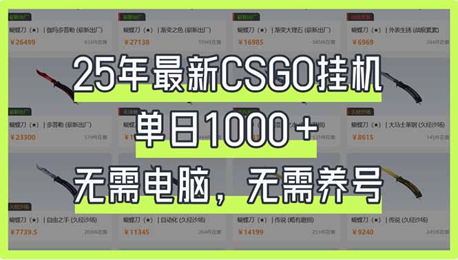 (14178期)25年最新CSGO挂机系统,单日1000+,无需电脑,无需养号,0基础可上手-老段项目分享