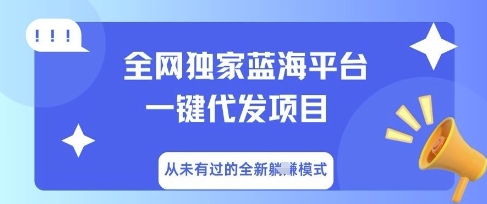 全网独家蓝海平台一键代发项目,从未有过的全新躺Z模式-老段项目分享