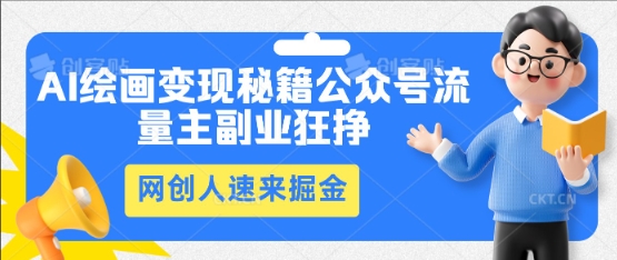 AI绘画变现秘籍：公众号流量主副业狂挣，网创人速来掘金-老段项目分享
