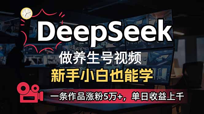 (14199期)小白用DeepSeek做养生号,一条作品涨粉5万+,单日收益上千-老段项目分享