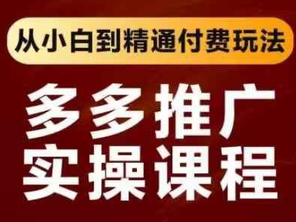 拼多多推广实操课程,从小白到精通付费玩法-老段项目分享