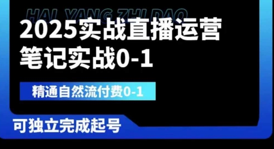 2025实战直播运营0-1,精通自然流付费0-1,可独立完成起号-老段项目分享